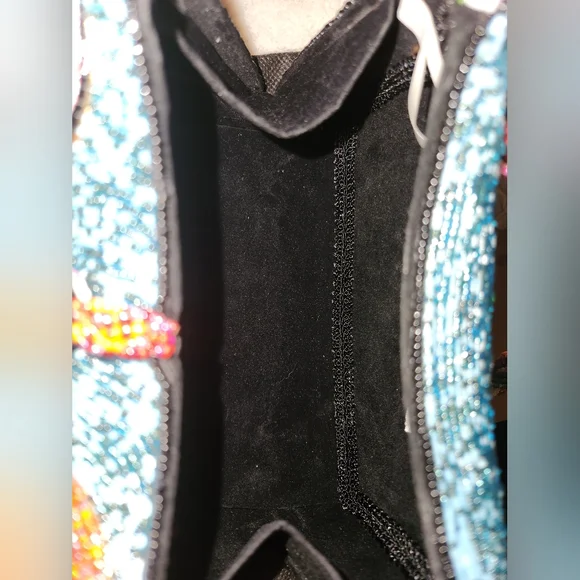 MARY FRANCES Beaded Embellished Clamshell Purse Crossbody Bag EUC - Picture 9 of 16